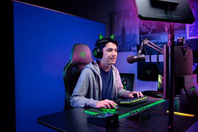 schermata posteriore Razer 4NFD114 blu creazione di contenuti